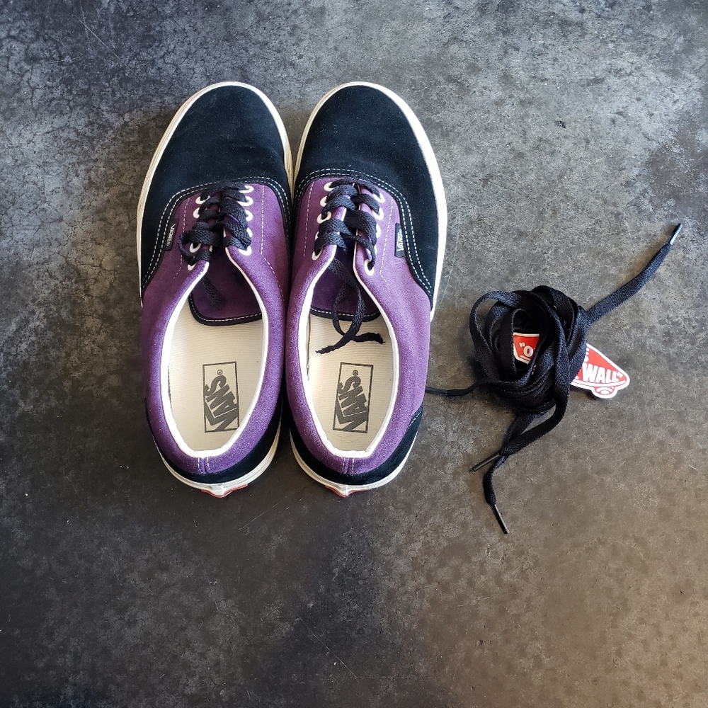 Black and Purple Suede Vans Size 9